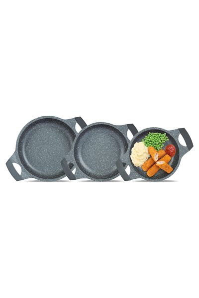 ThermoAD Cast Iron 3-Piece Saucepan Set Gray