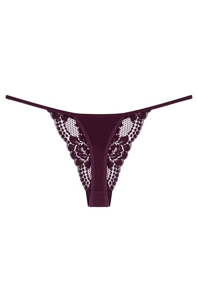 Zena Purple Lace Front String Women's Panties