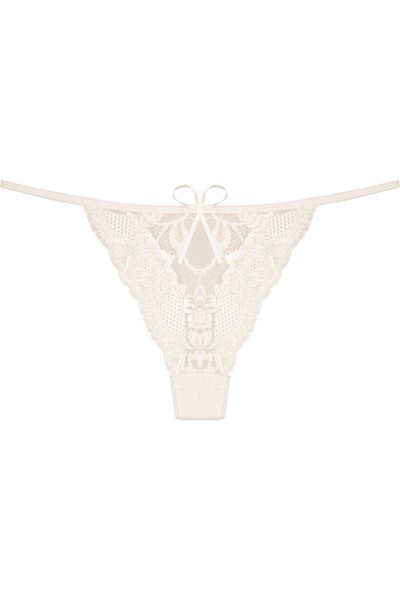 Zena Lace Front Ecru String Women's Panties