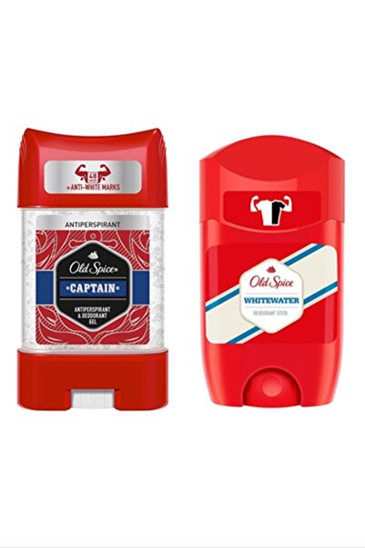 Old Spice Captain Clear Gel 70 ml + White Water Stick 50 ml 5000174003413x8