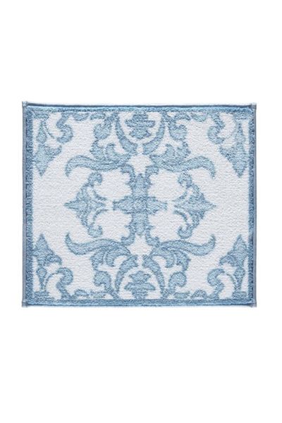 Confetti Shabby Damask 50X57 Blue Bathroom Rug