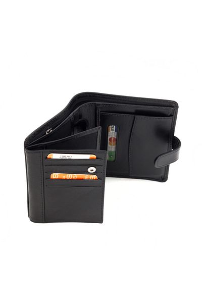 Eminsa Black Leather Men's Wallet