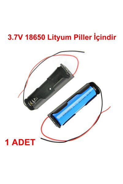 Genel Markalar Tekli 1 li 18650 Pil Yuvası Kablolu Tutucu 3.7V Pil Şarj