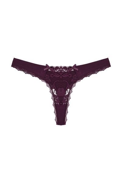 Zena Lila Thong Women's Panties with Lace Detail