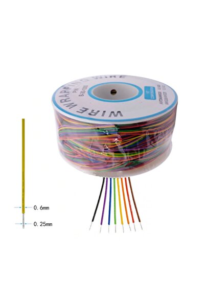 Genel Markalar 280 Metre 8 Renk 0.25mm Tel Kalınlığı 30awg Makara Atlama Kablosu