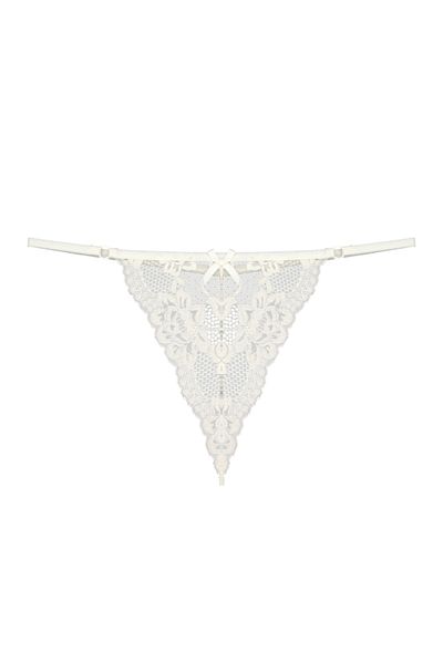 Zena Ecru Women's Panties - Lace Front, Back Rope String