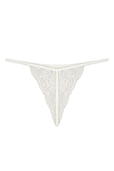 Zena Ecru Women's Panties - Lace Front, Back Rope String