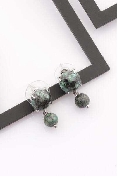 Alibaba Doğaltaş أقراط من الحجر الطبيعي الفيروزي الأفريقي