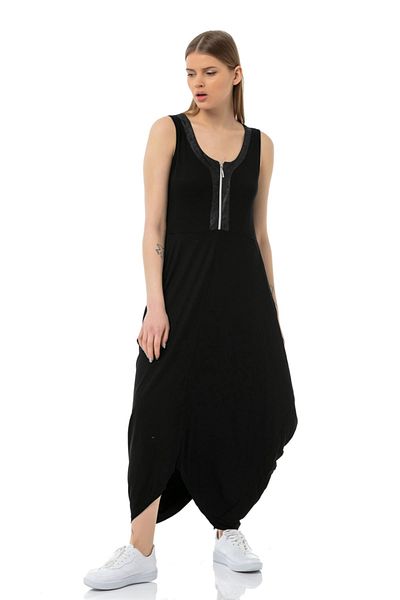 EtkiModa Rochie Shalwar din piele neagră pentru femei