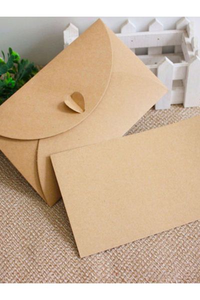 Dekorden Kraft Blank Invitation Card and Envelope