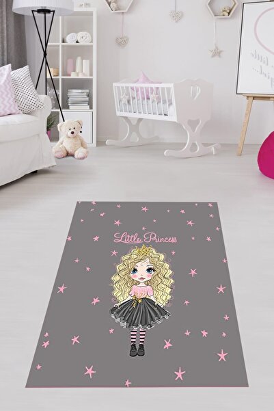 Pelangi Little Princess Pembe Yıldız Desen Dijital Baskı Yıkanabilir Kaymaz T...
