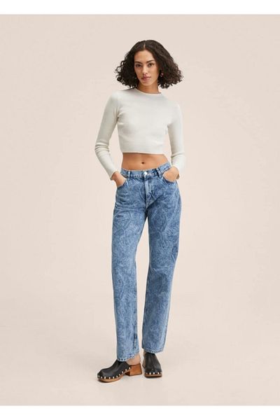 MANGO Woman Baumwollpullover mit Seitenschlitzen