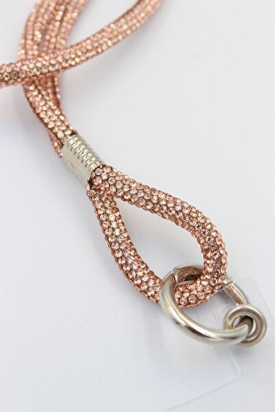 CHARM Gold Taşlı Telefon Boyun Askısı