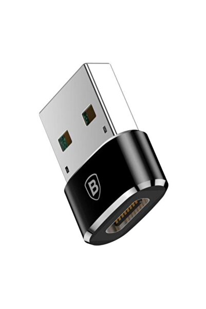 Baseus Erkek Usb - Dişi Type-c Çevirici Dönüştürücü Adaptör Siyah