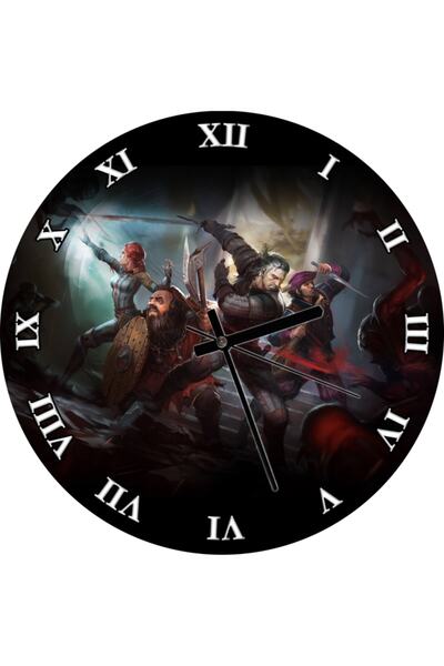 Cakatablo Witcher Adventure Game Visual Ρολόι Τοίχου (διάμετρος 30x30 εκ.)