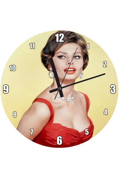 Cakatablo Sophia Loren Red Dress Wall Clock (Diameter 30X30 cm)