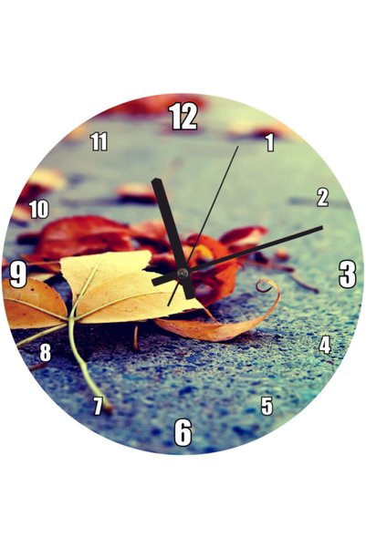 Generic Brand Autumn Leaves on the Wall Bottom Wall Clock (Diameter 30X30 cm)
