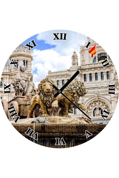 Cakatablo Cibeles Fountain Madrid Wall Clock (Diameter 30X30 cm)