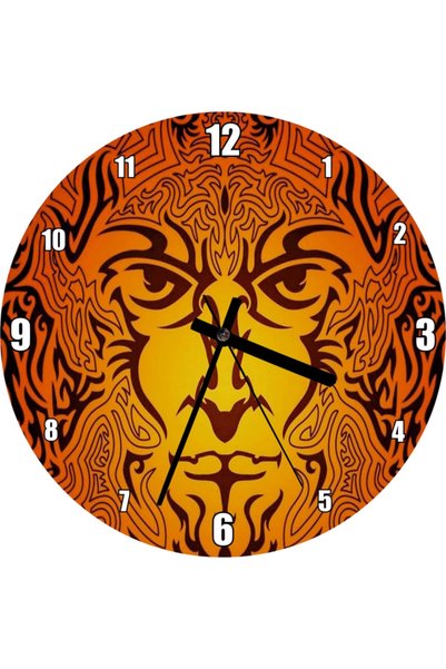 Generic Brand Tribal Werewolf Portrait Wall Clock, 30X30 Cm, Stylish and Mode...