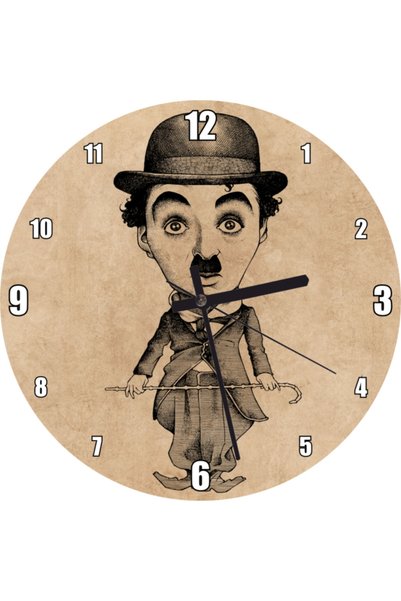 Cakatablo Charlie Chaplin Sb Cartoon Wall Clock (Diameter 30X30 cm)