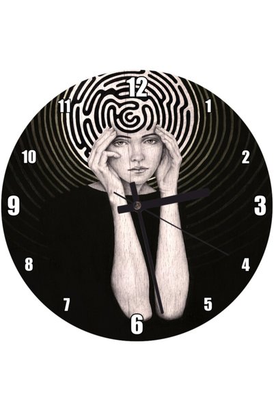 Cakatablo Modern Art Woman Mind Wall Clock (Diameter 30X30 cm)
