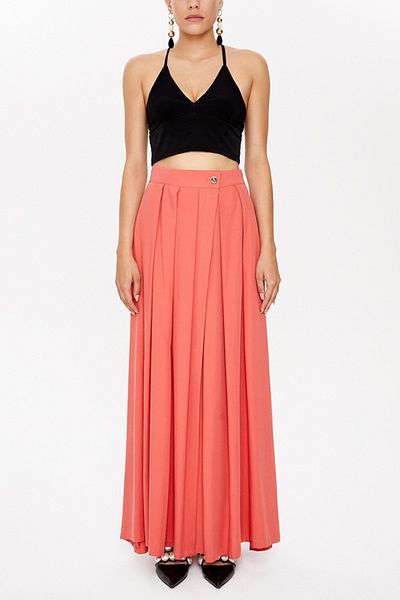 SOCIETA Wrap Closure Long Skirt 81068