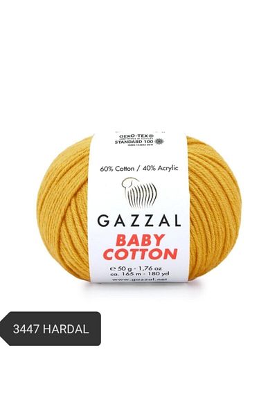 Gazzal Babycotton Amigurumi Σχοινί Πλεξίματος Σχοινί Πρόσκρουσης Σχοινί Πλεξίματος Χεριών 3447 Μουστάρδα