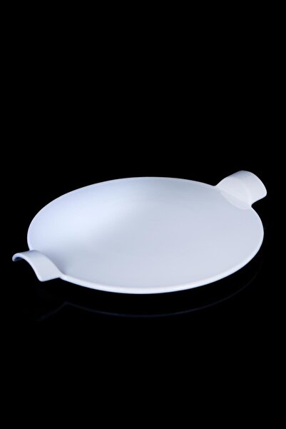 ACAR Pure White Dönerli Porselen Yuvarlak Servis Tabak - 30 Cm