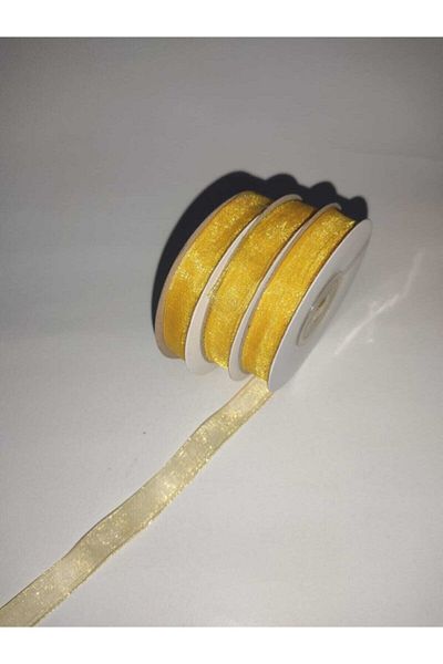 ÖZDE TEKSTİL Organza Ribbon 1 Cm Yellow