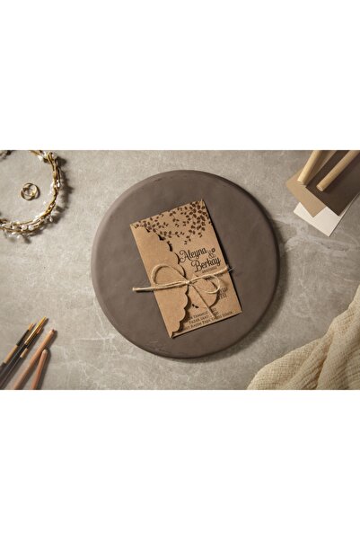 İKLİM DAVETİYE Fenomen Düğün Nikah Nişan Davetiyesi 7052 - Baskısız Satılmakt...