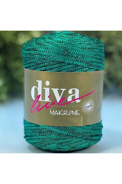 Diva İplik Diva Macrame Σχοινί Glitter 175s Emerald