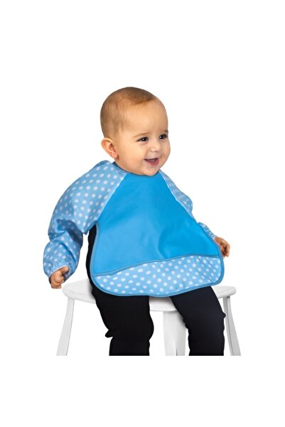 Sevi Bebe مريلة أطفال بأكمام اقتصادية جديدة باللون الأزرق - Mommyslab