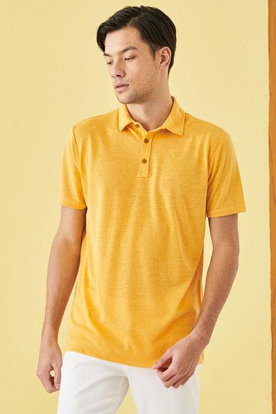 yellow polo neck mens