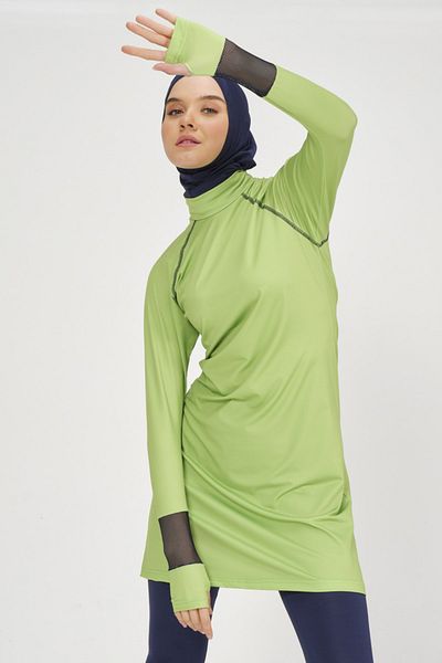 ALFASA Hijab μαγιό με λεπτομέρεια από διχτυωτό μανίκι