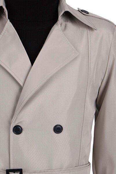 ZAYFA Zyf Bej Kruvaze Erkek Trençkot