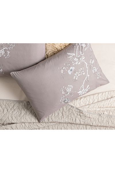 English Home Калъфка за възглавница Secret Garden Cotton от 2 части, 50x70 см, кафява