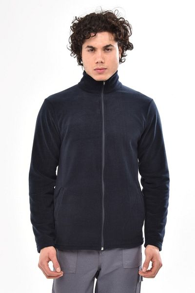 Çamdalı İş Elbiseleri Navy Blue Standard Fleece Coat - Navy Blue Worker Fleece 2 Pockets Zippered