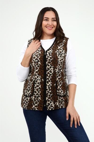 Nehir tekstil Leopard Fleece Vest