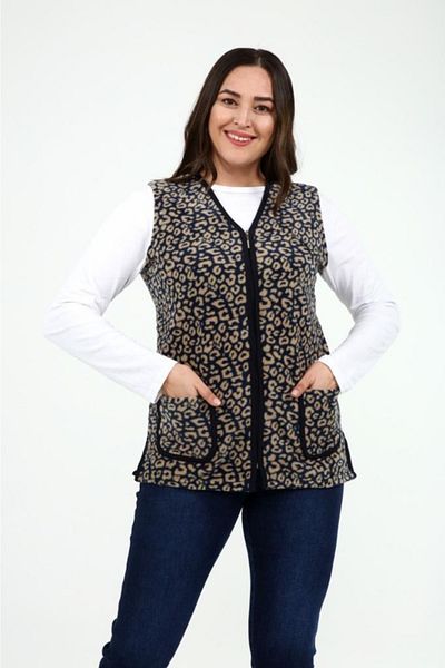 Nehir tekstil Vestă din lână leopard