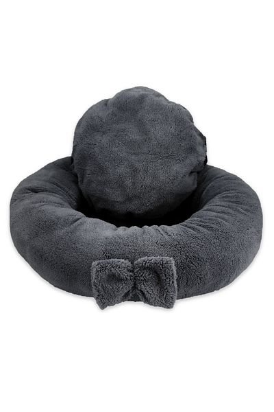 Sdypet Plush Bagel Cat & Small Breed Dog Bed - Gray