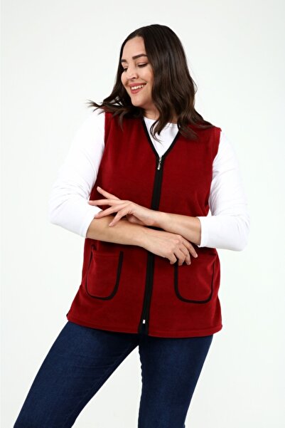 Nehir tekstil Women's Burgundy Fleece Vest