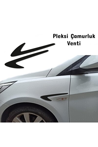 Aksefuar Lazer Fiat Egea Çamurluk Venti Parlak Siyah Pleksi Vent