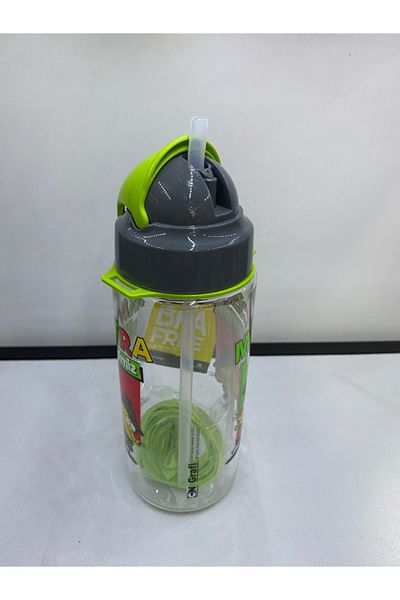 Gıpta Kral Şakir Patterned Tritan Flask with Straw 500cc K025-3