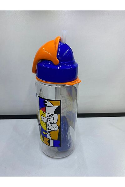 Gıpta Kral Şakir Patterned Tritan Flask with Straw 500cc K025-1