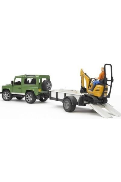 Bruder Land Rover Arazi Aracı Ve Jcb Mini Kazıcı Br02593