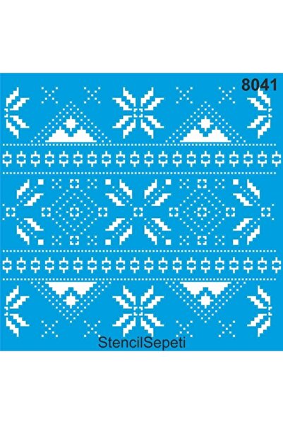 DERYA DESİNG ART Kilim Deseni Stencil Şablon St8041 30x30 Cm