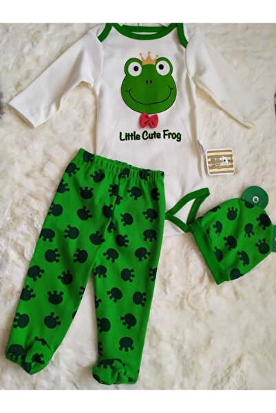 minibird baby طقم بدلة أطفال مكونة من 3 قطع بنمط الضفدع