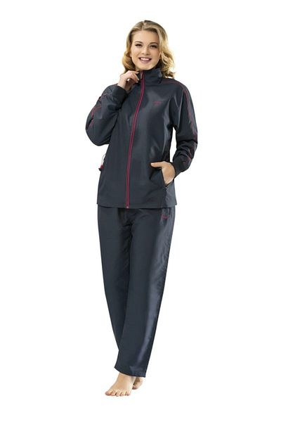 Fantasy Anthracite Women's Turtleneck Plus Size Tracksuit Set Edy950a