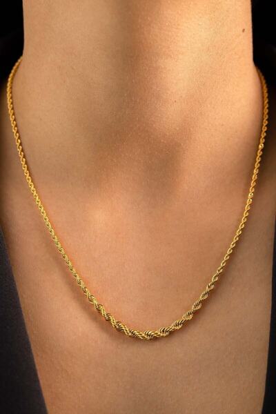 iste gelsin 22 Ayar Altın Kaplama Süzme Halat Zincir