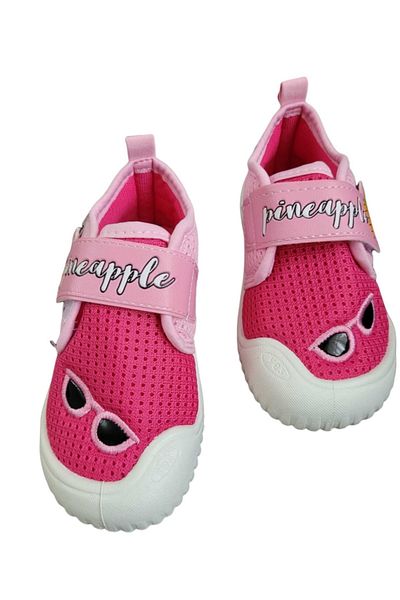 MODA SENİ Παιδικό Σπίτι Σχολείο Νηπιαγωγείο Μαλακά λινά παπούτσια Παντόφλες Ανανάς Μοντέλο Αντιολισθητική Σόλα Φούξια Ροζ
